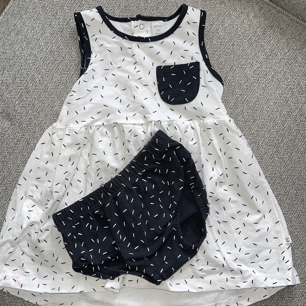Petit Lem baby dress and diaper cover